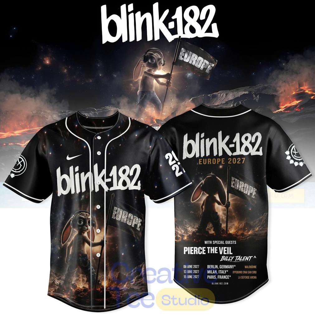 Blink-182 Never Grew Up Baseball Jersey – Europe Tour Edition