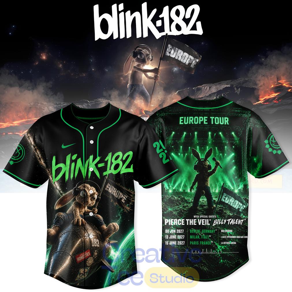 Blink-182 Never Grew Up Baseball Jersey – Europe Tour Edition