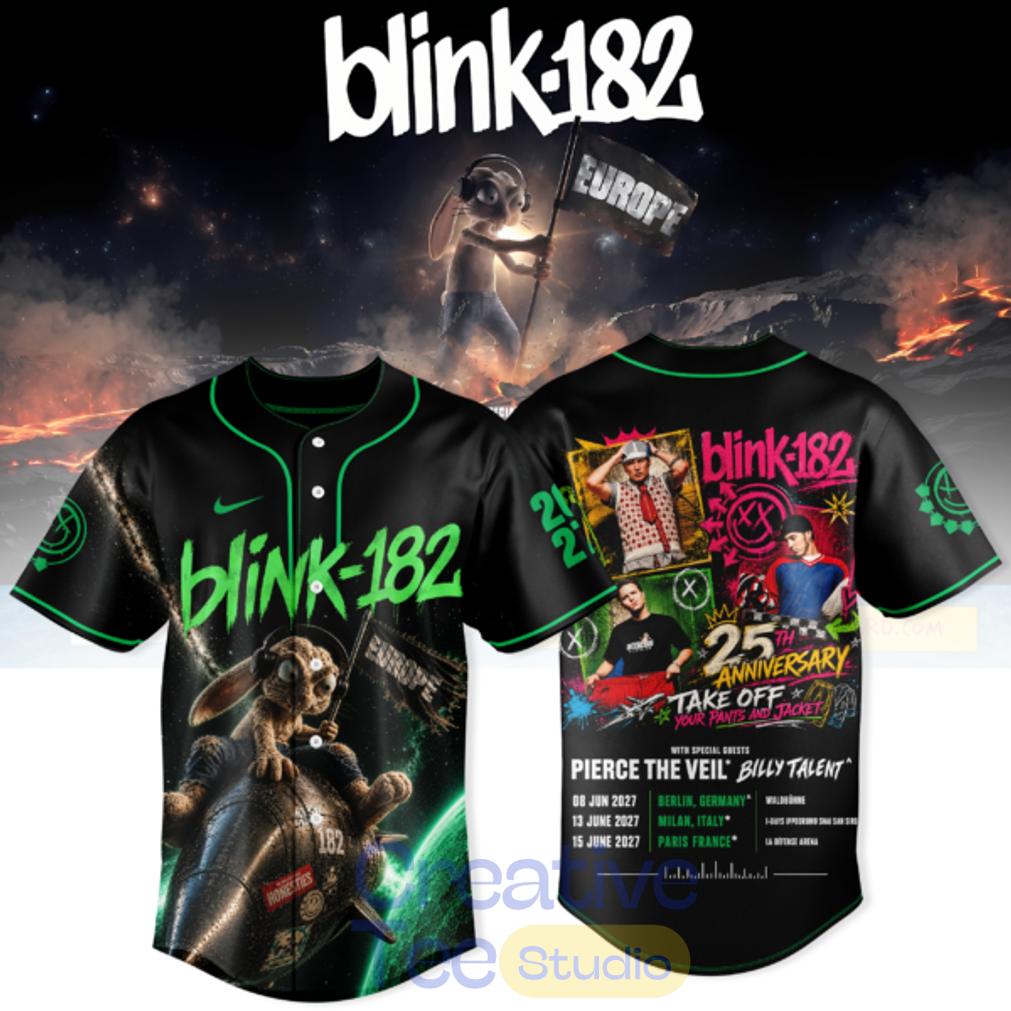 Blink-182 Never Grew Up Baseball Jersey – Europe Tour Edition