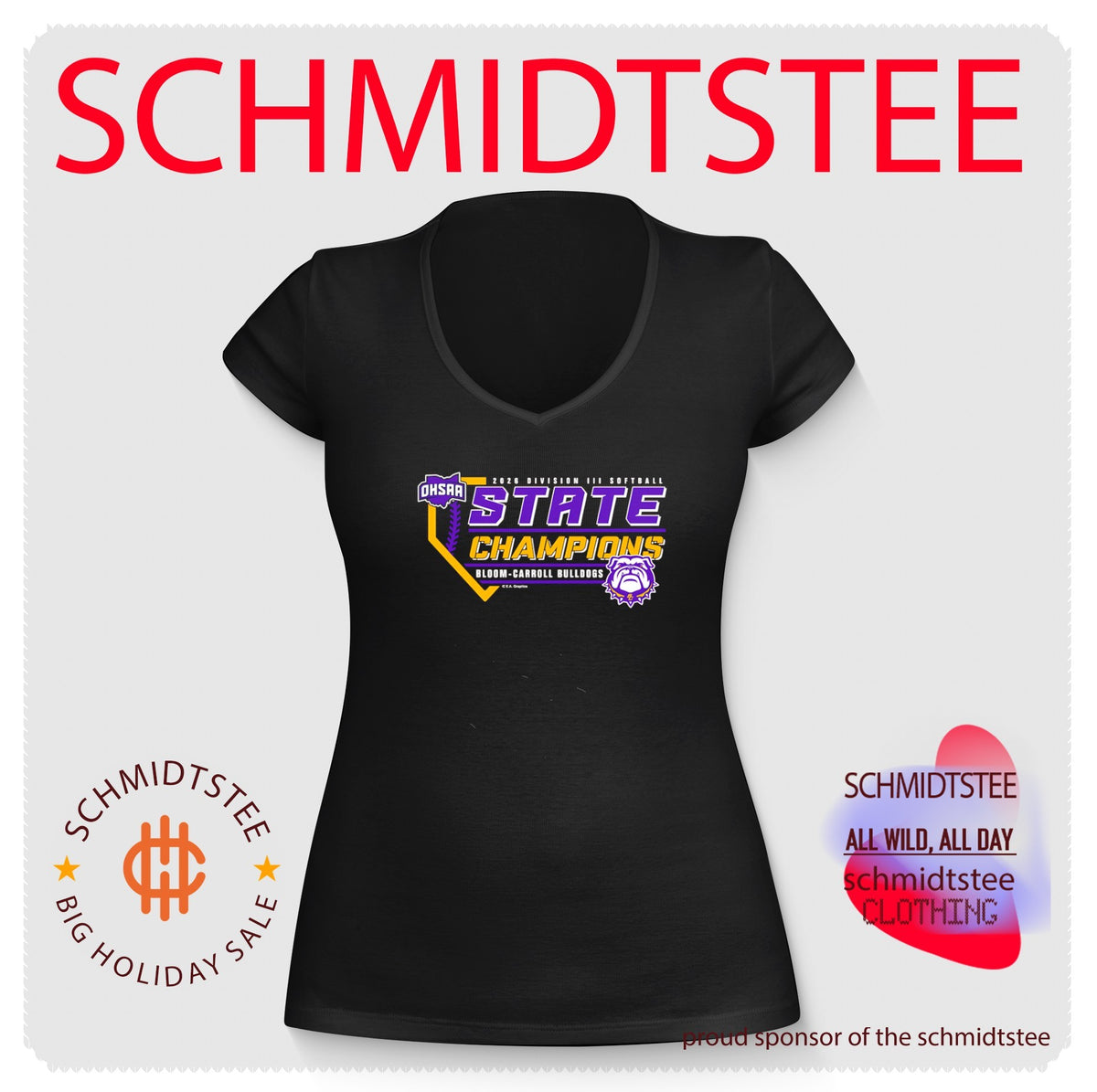 Bloom-Carroll Bulldogs 2026 OHSAA Softball D3 State Champions shirt