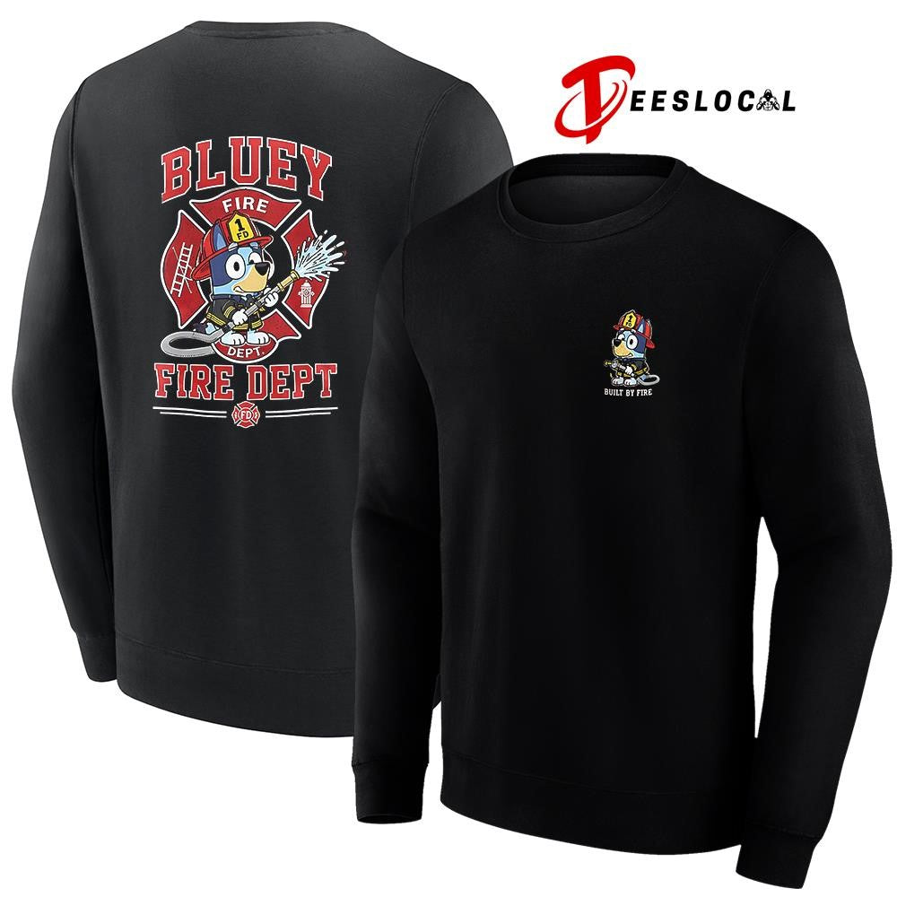 Blue Dog built by fire graphic shirt