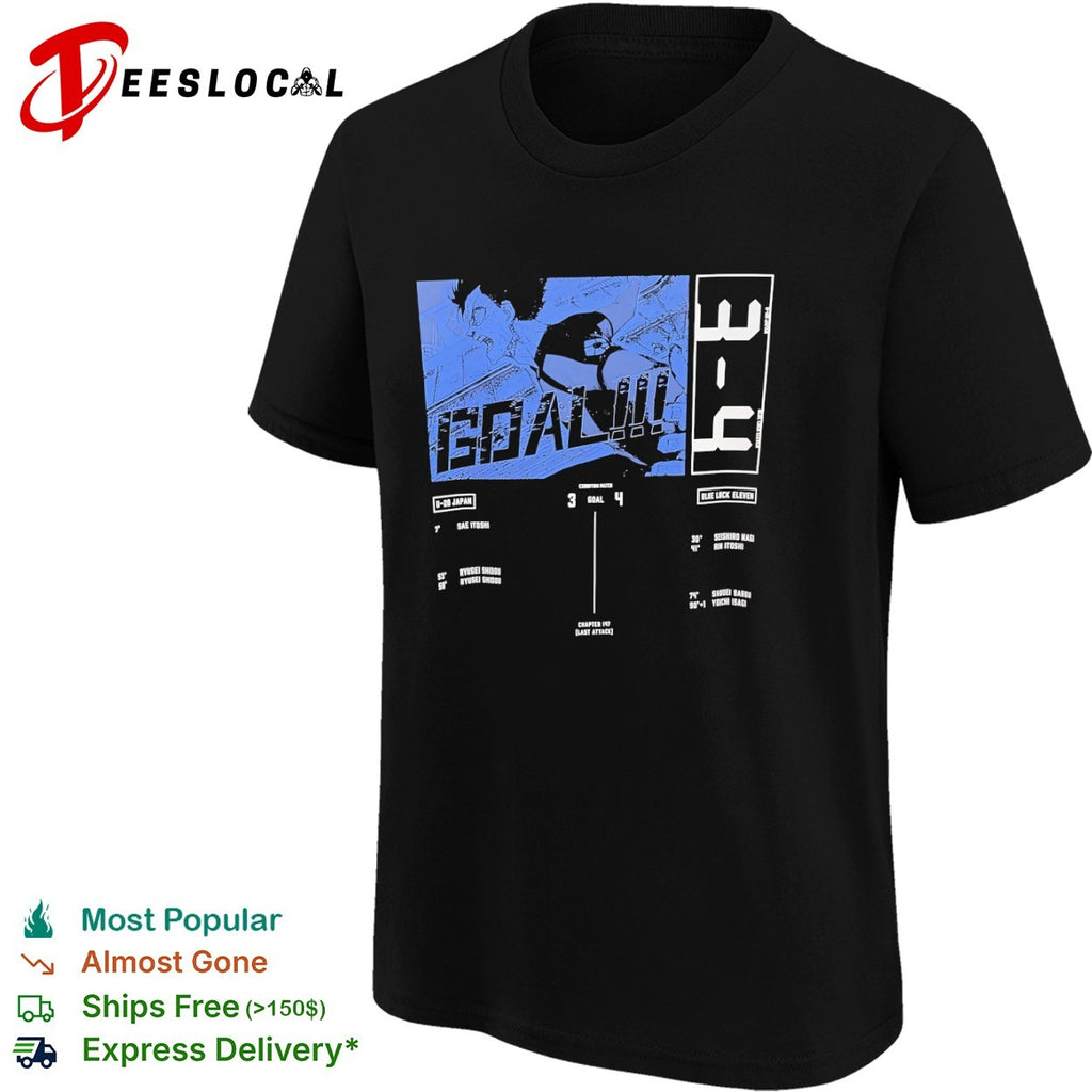 Blue Lock Eleven Yoichi Isagi U 20 Japan Goal 3 4 Chapter 147 Last Attack Anime shirt