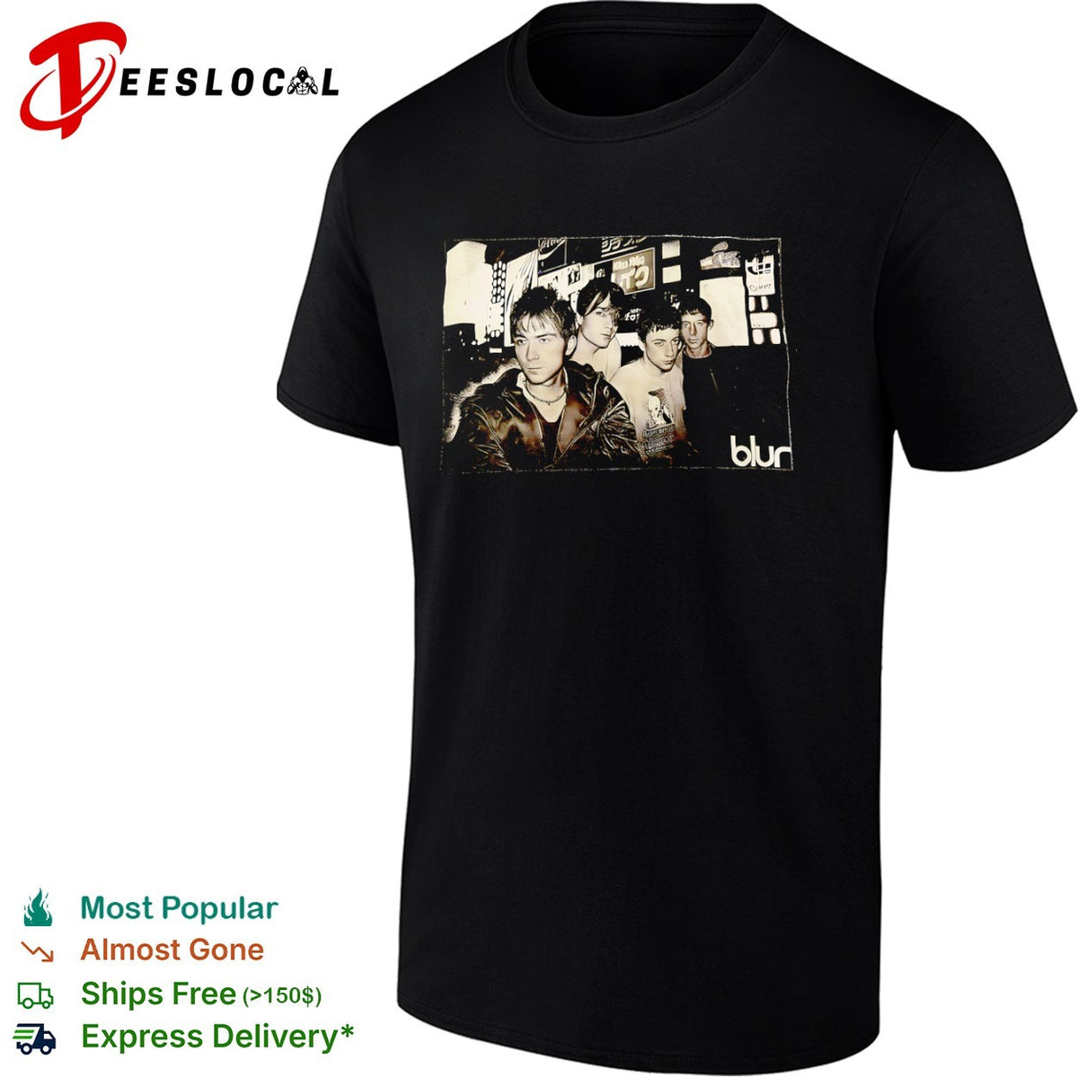 Blur Damon Albarn Graham Coxon Alex James Dave Rowntree Band Members shirt