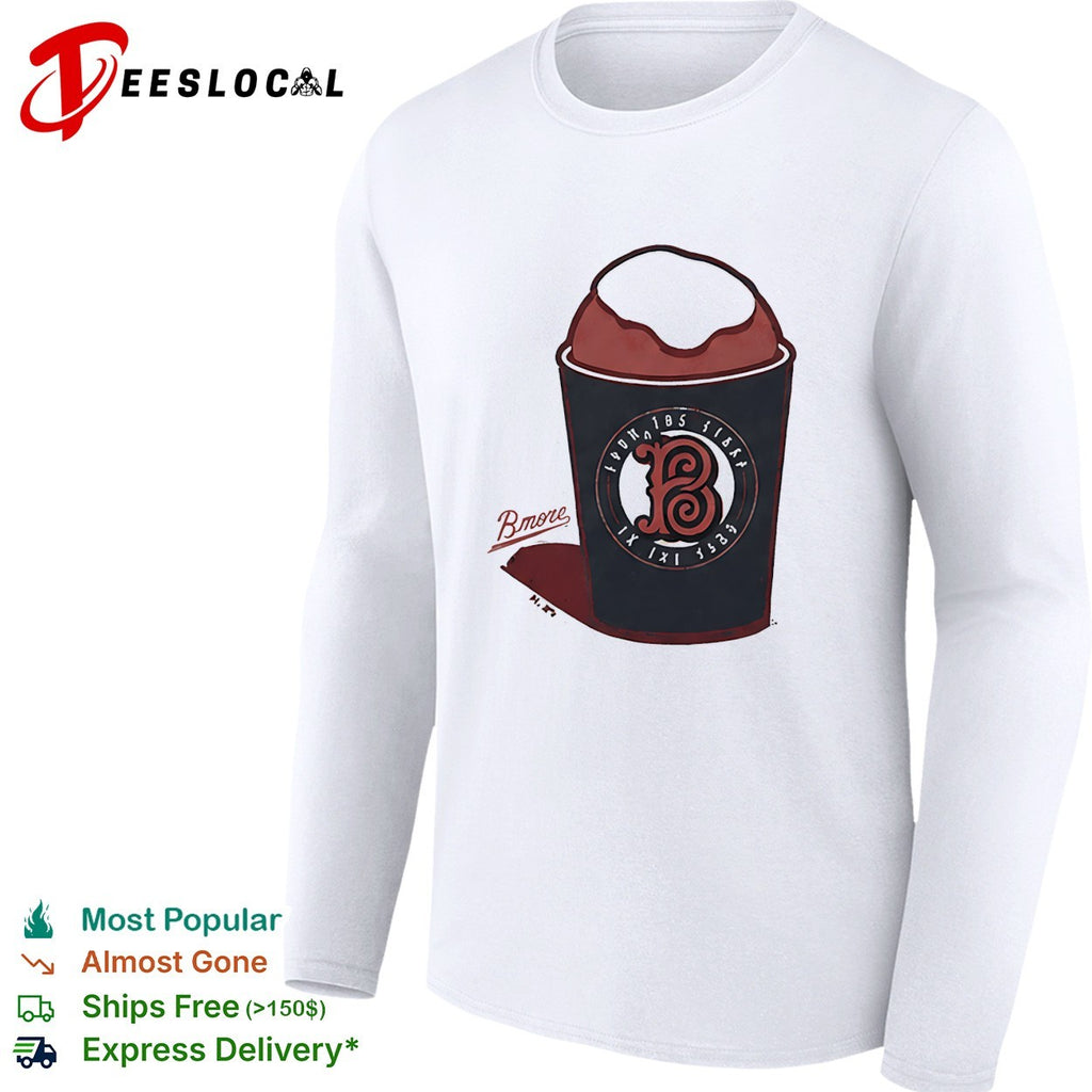 Bmore Baltimore Snowball Drink with Decorative B Logo Baltimore Baseball shirt
