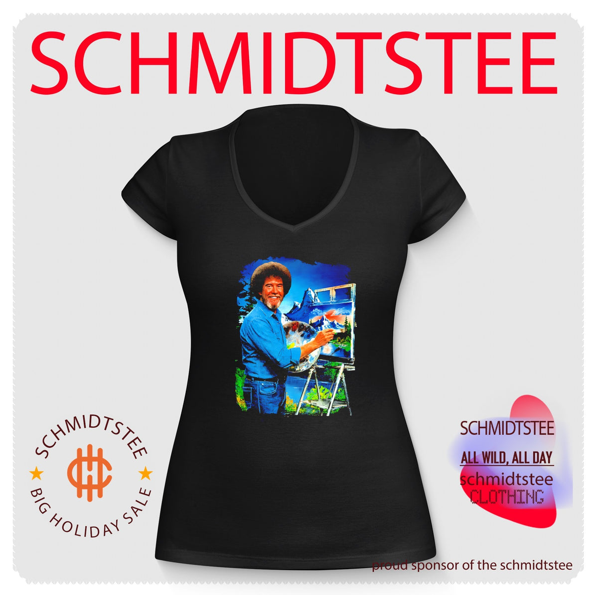 Bob Ross painting landscape painter artist shirt