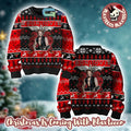 Bon Jovi Bed Of Roses Keep the Faith Inspired Knitted Black And Red Ugly Christmas Sweater