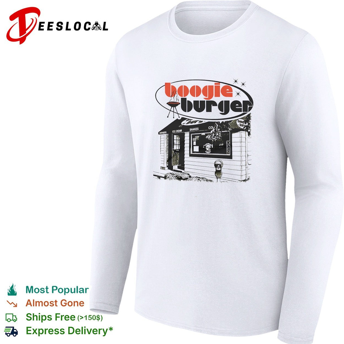 Boogie Burger retro skeleton chef diner sign retro shirt