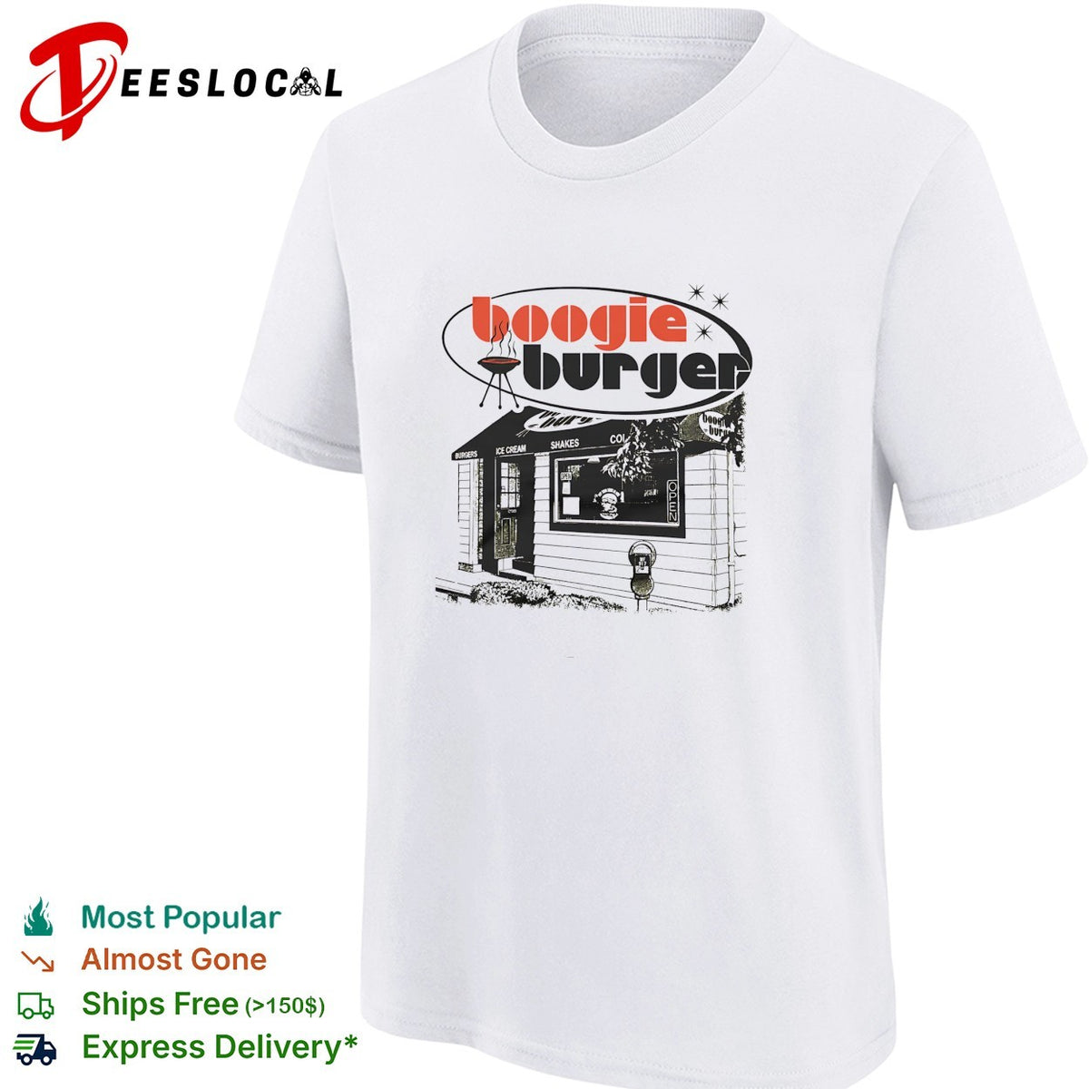 Boogie Burger retro skeleton chef diner sign retro shirt
