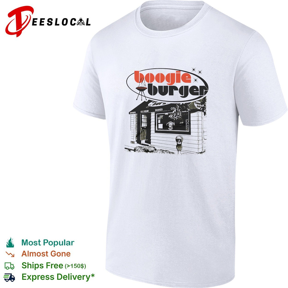 Boogie Burger retro skeleton chef diner sign retro shirt