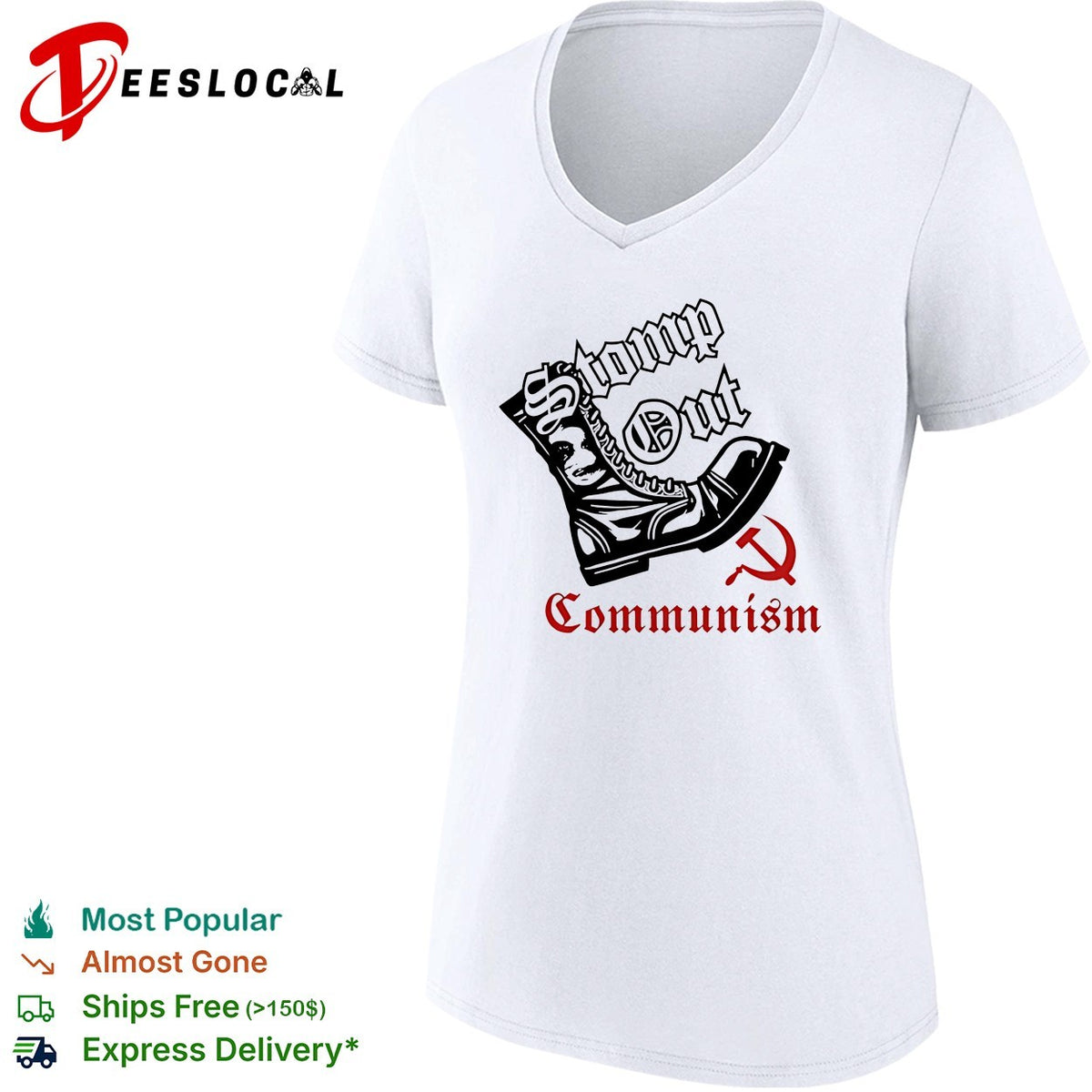 Boots Stomp out communism vintage shirt