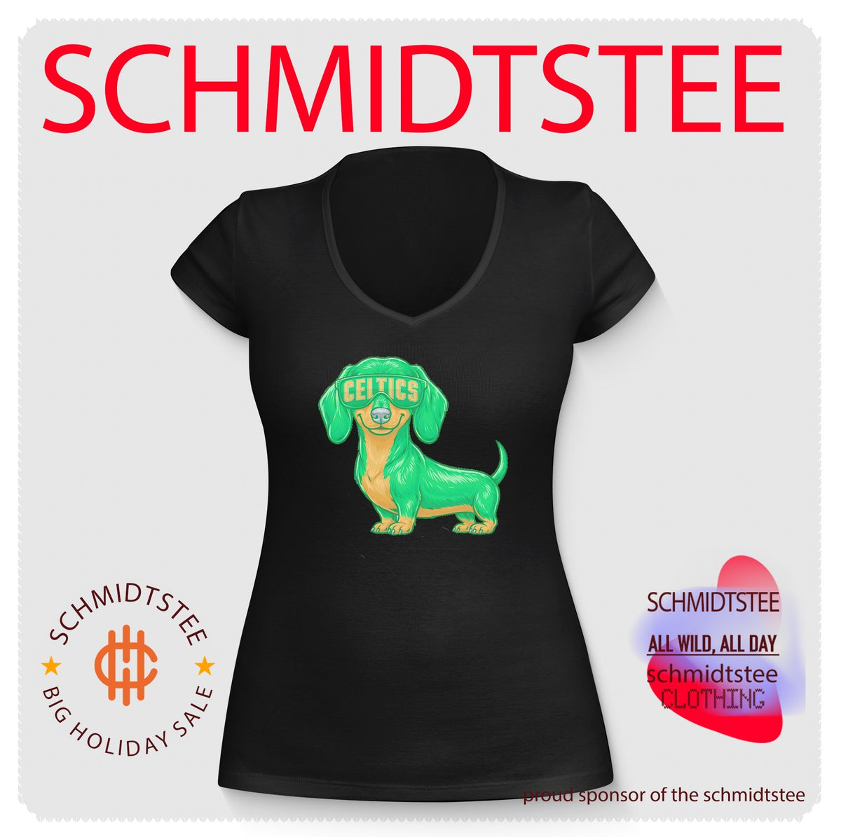 Boston Celtics Dachshund Dog cartoon shirt
