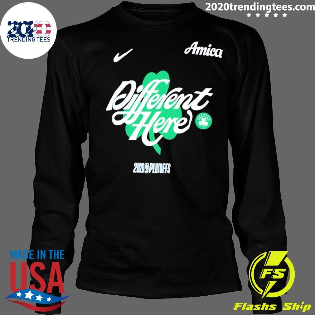 Boston Celtics Different Here 2026 Playoffs Nba Amica Shirt