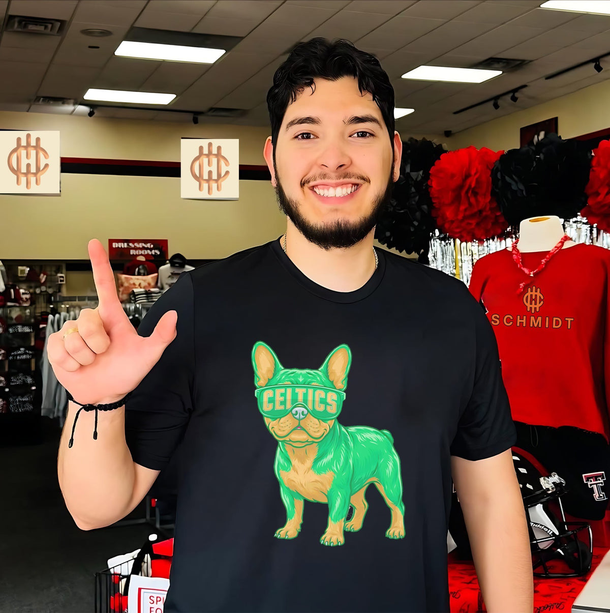Boston Celtics French Bulldog cartoon shirt