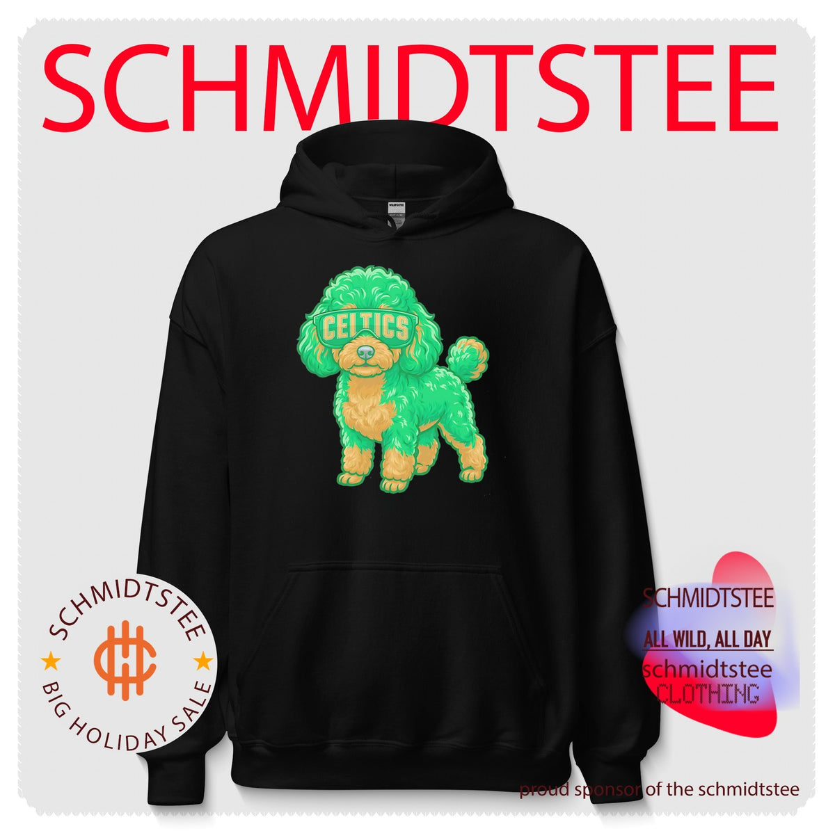Boston Celtics Teacup Poodle cartoon shirt