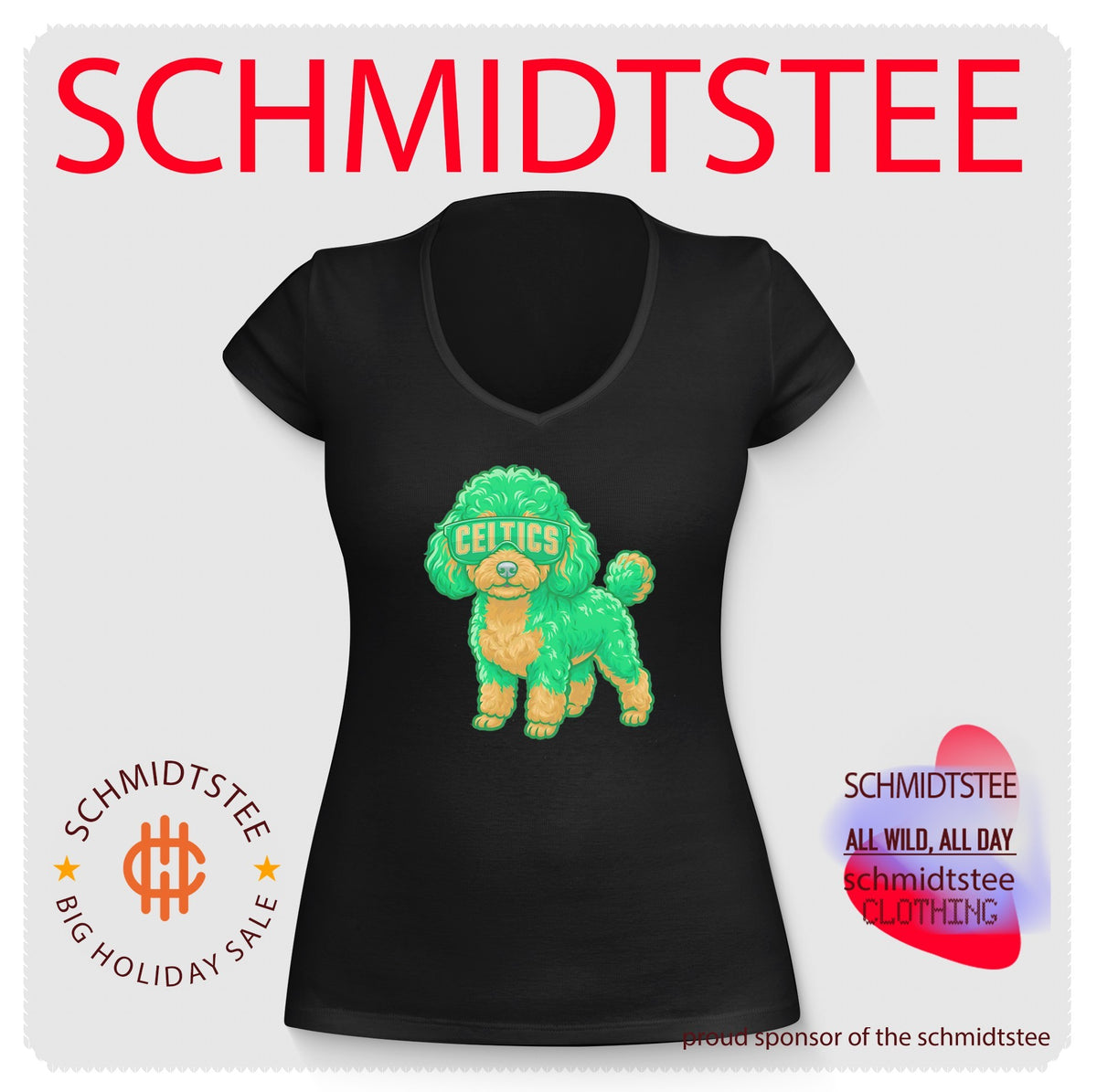 Boston Celtics Teacup Poodle cartoon shirt