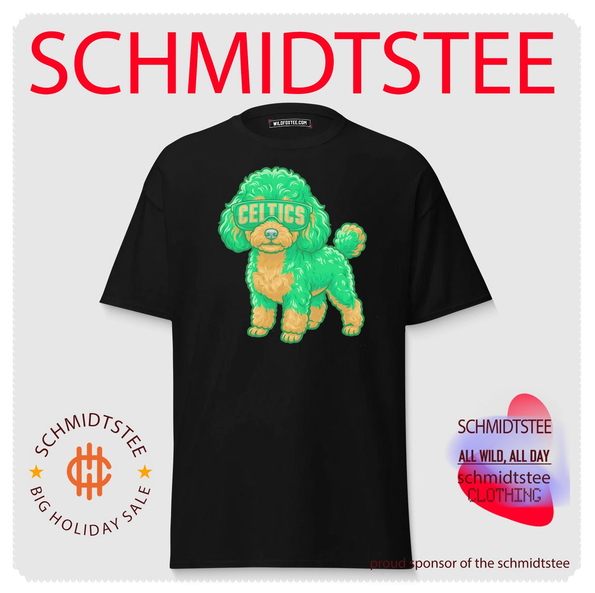 Boston Celtics Teacup Poodle cartoon shirt