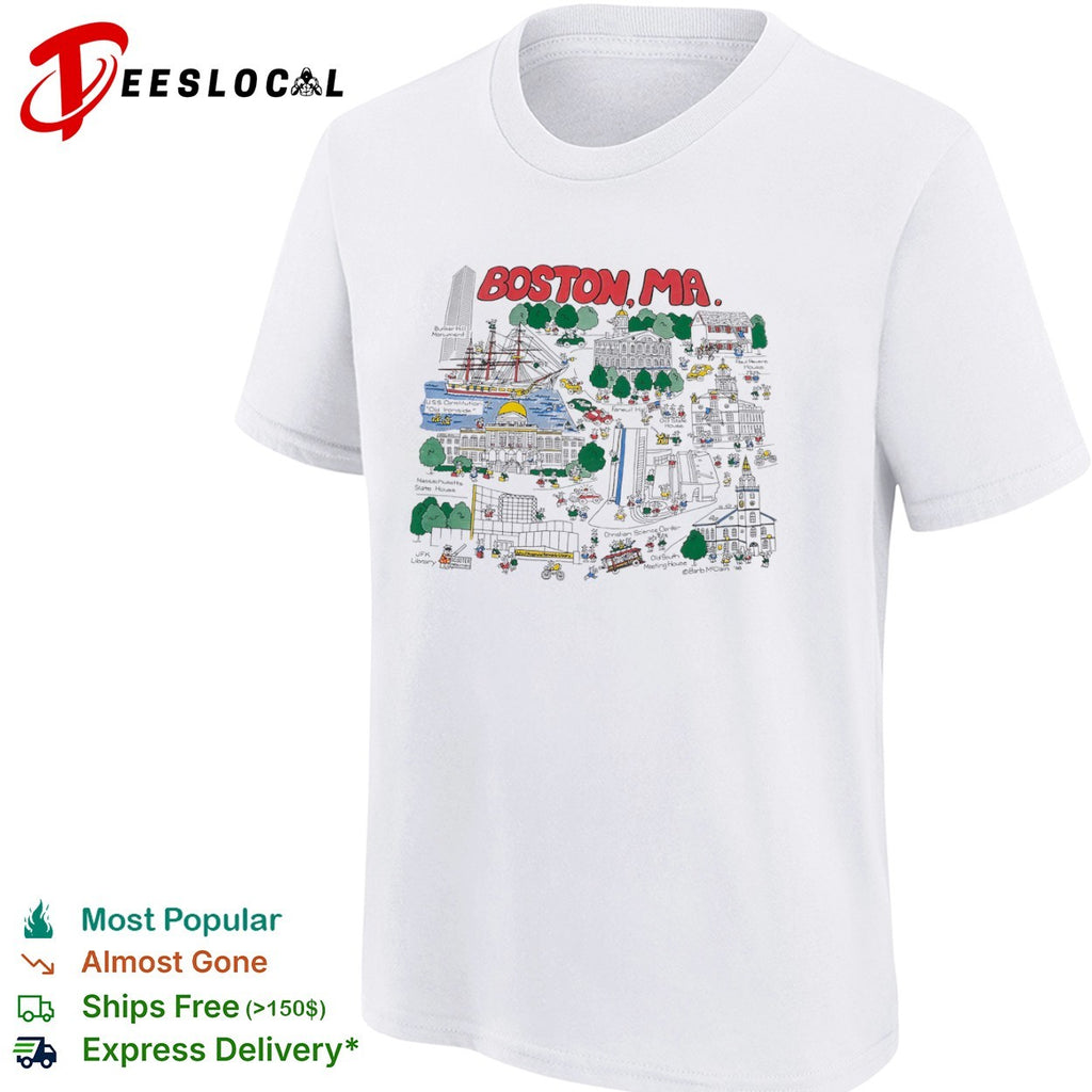 Boston MA Bunker Hill Monument USS Constitution Old Ironside State House shirt