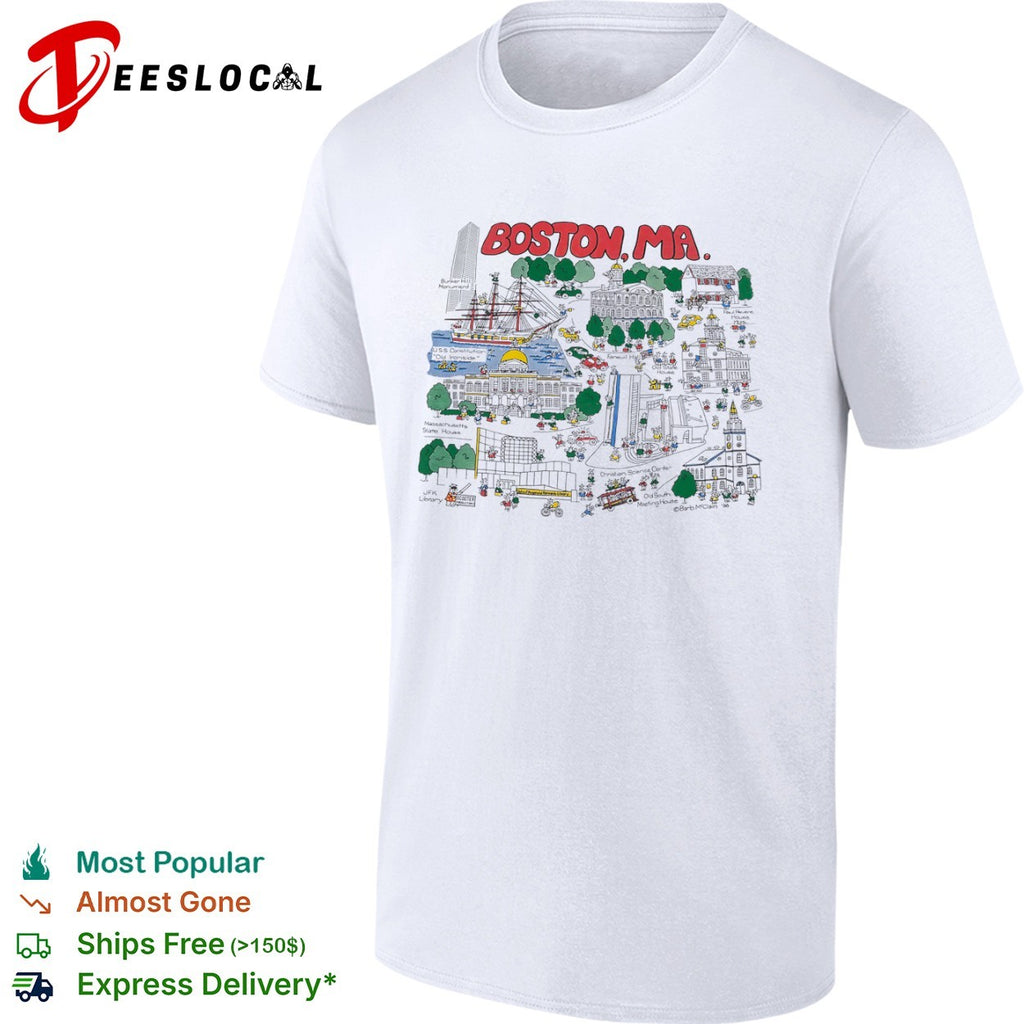 Boston MA Bunker Hill Monument USS Constitution Old Ironside State House shirt