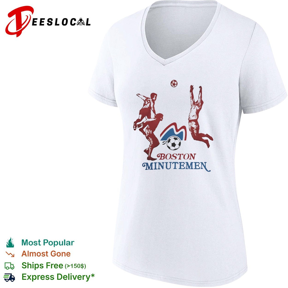 Boston Minutemen NASL Soccer Team Logo and Players shirt