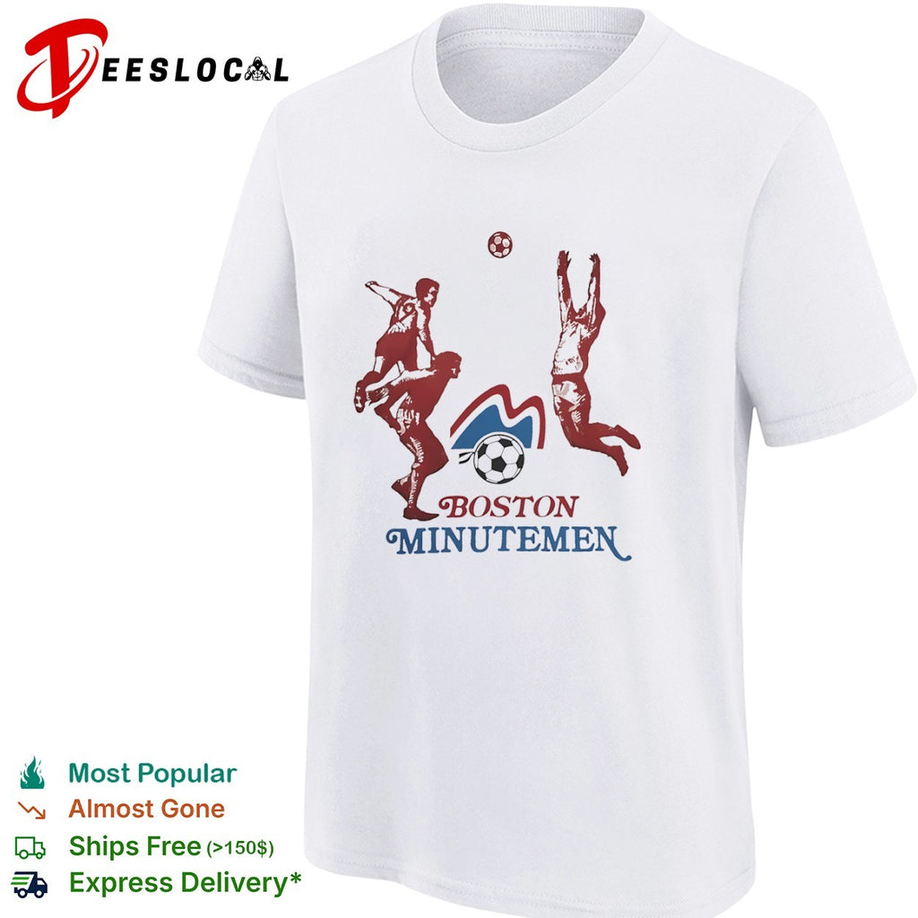 Boston Minutemen NASL Soccer Team Logo and Players shirt