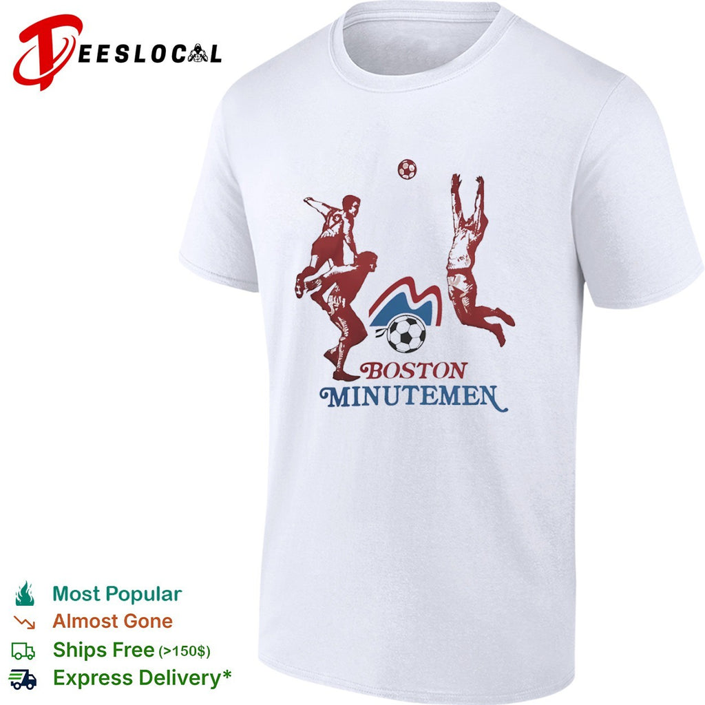 Boston Minutemen NASL Soccer Team Logo and Players shirt