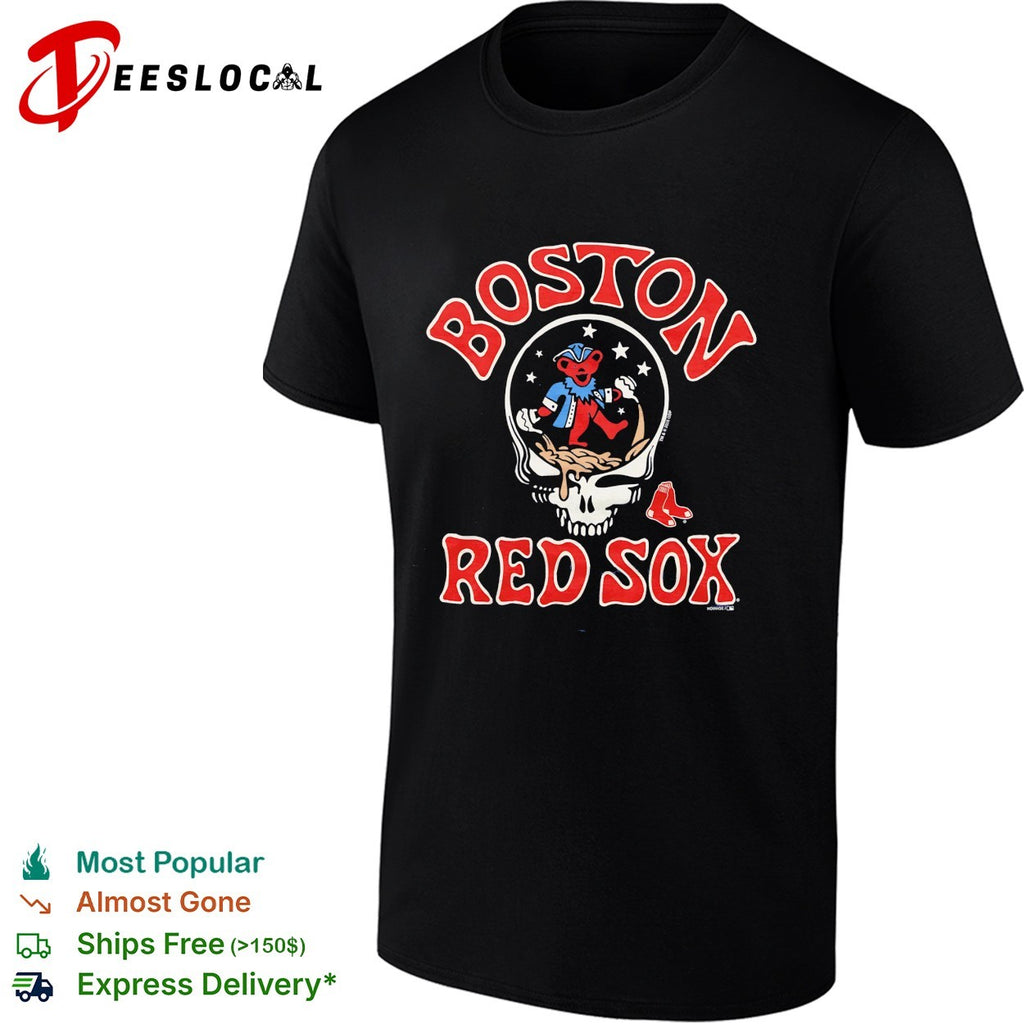 Boston Red Sox x Grateful Dead skull jester MLB graphic shirt