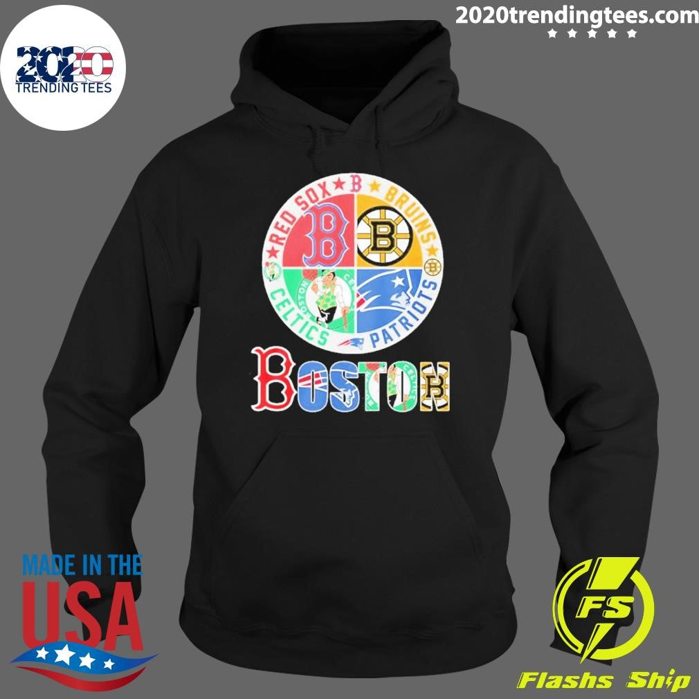 Boston Sports Teams Celtics Patriots Bruins And Red Sox Logo Shirt