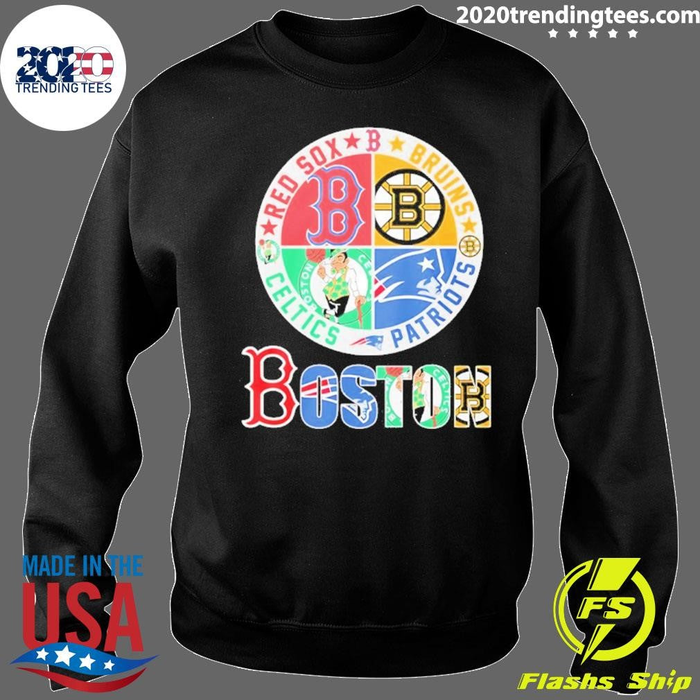 Boston Sports Teams Celtics Patriots Bruins And Red Sox Logo Shirt