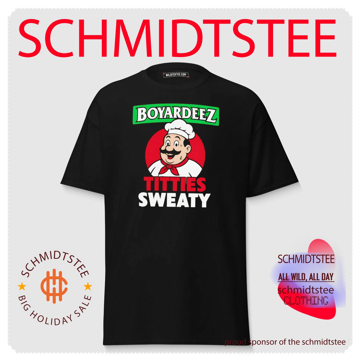Boyardeez Titties Sweaty funny chef parody shirt