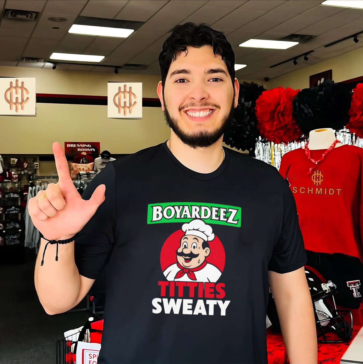 Boyardeez Titties Sweaty funny chef parody shirt