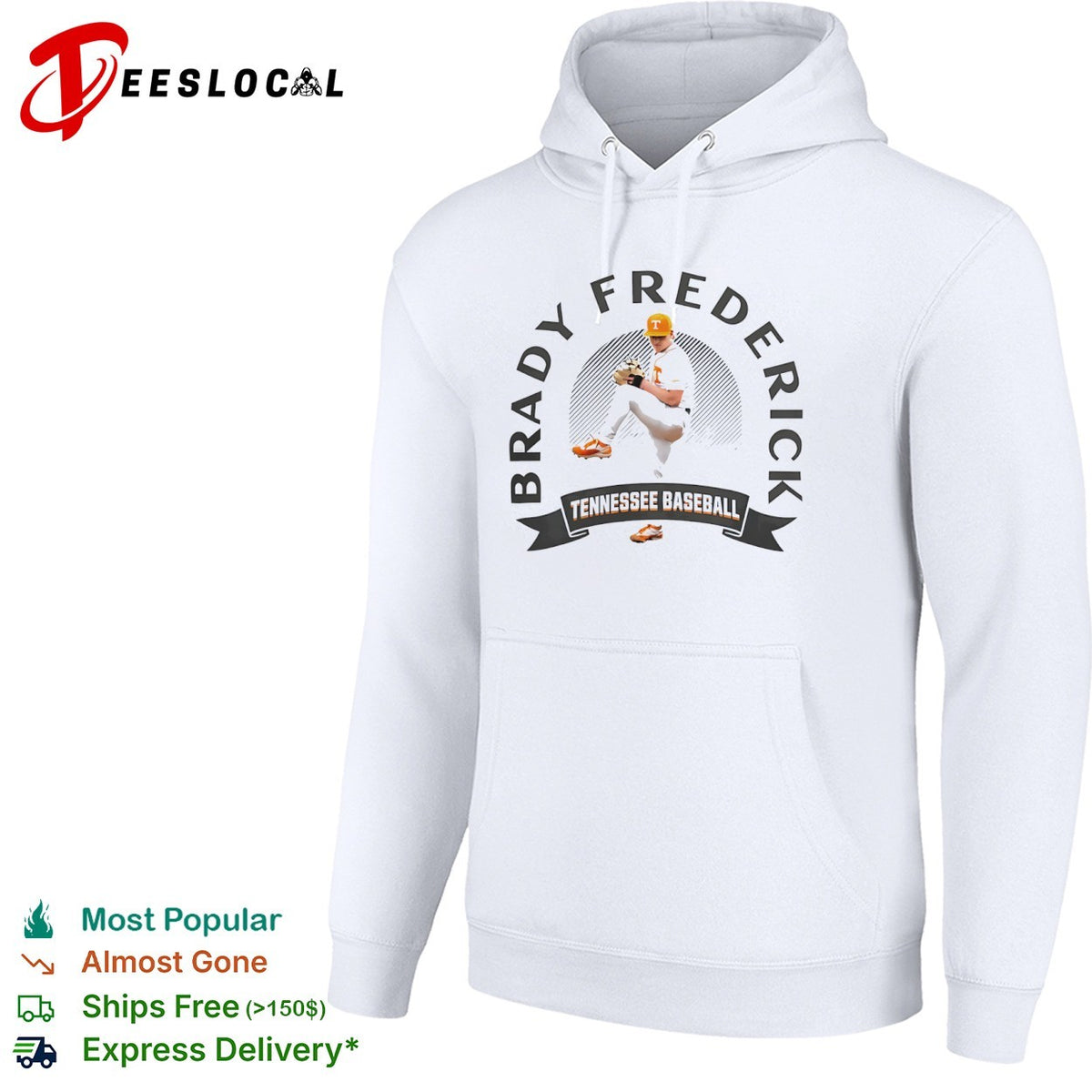 Brady Frederick Tennessee Volunteers Baseball shirt