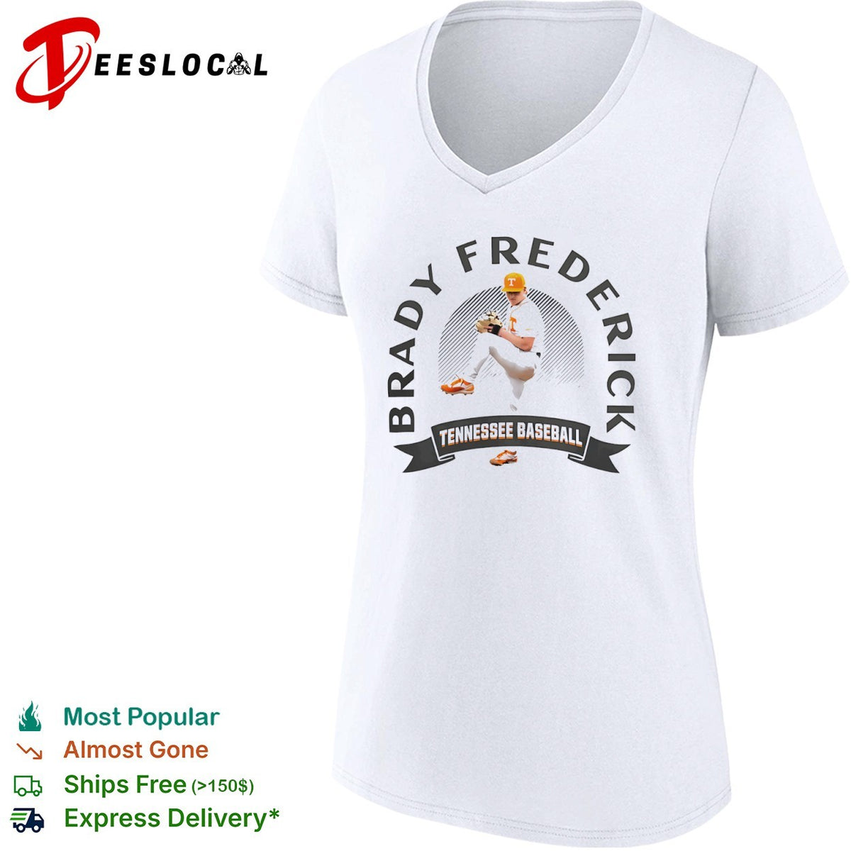 Brady Frederick Tennessee Volunteers Baseball shirt