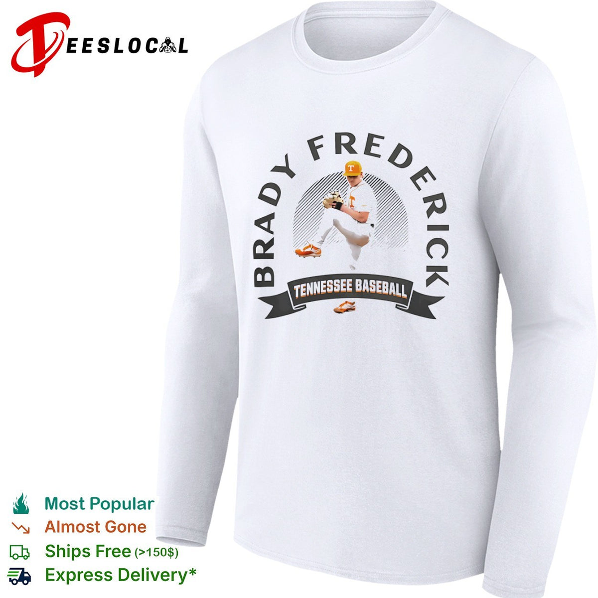Brady Frederick Tennessee Volunteers Baseball shirt