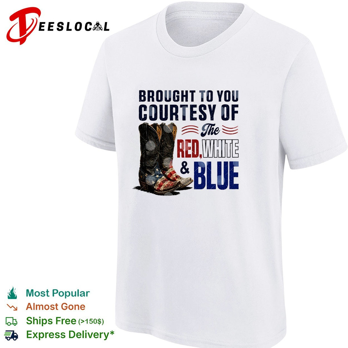 Brought to you courtesy of the Red White and Blue cowboy boots shirt