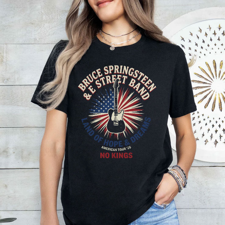 Bruce Springsteen E Street Band Land Of Hope And Dreams American Tour 2026 No Kings Shirt