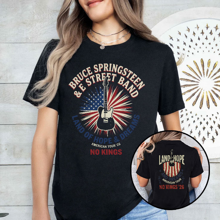 Bruce Springsteen E Street Band Land Of Hope And Dreams American Tour 2026 No Kings Shirt