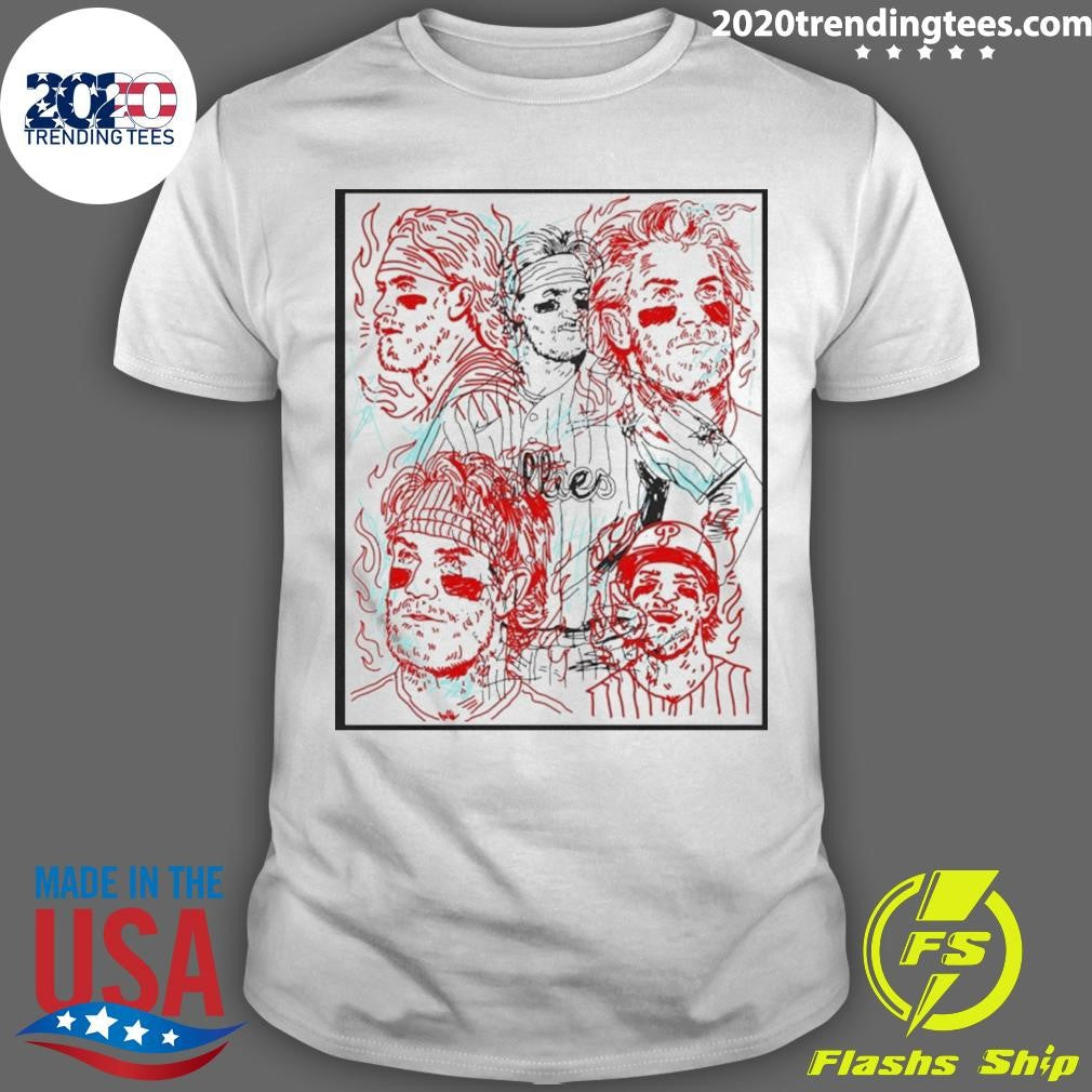 Bryce Harper Philadelphia Phillies Player Sketches Shirt