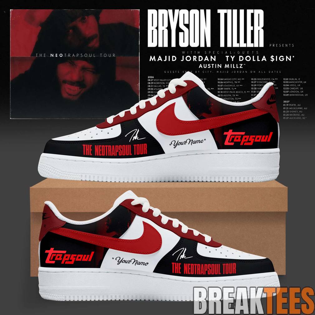 Bryson Tiller The Neo Trapsoul Tour 2026 Custom Air Force 1 Sneaker