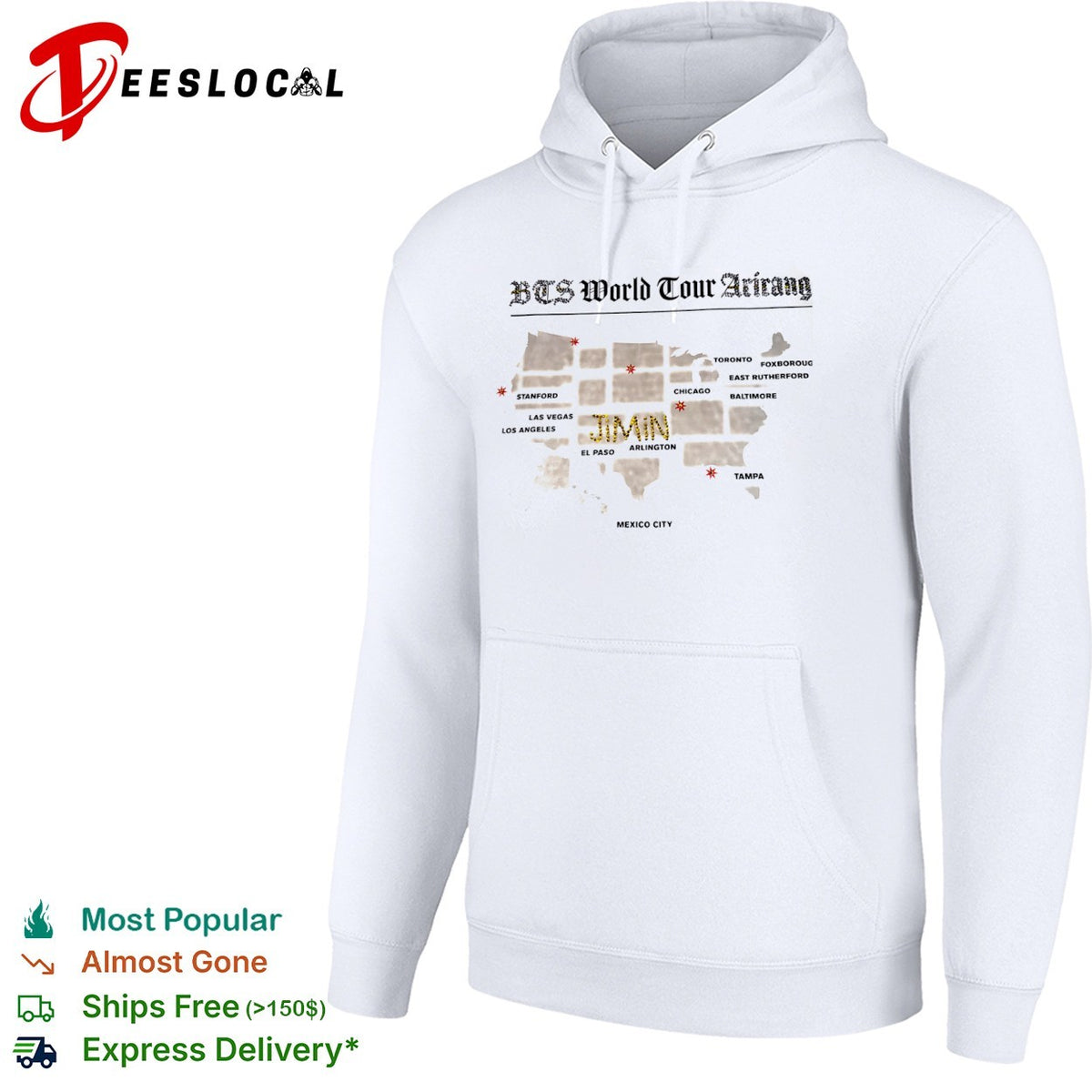 Bts World Tour Arirang Jimin Stanford Las Vegas Los Angeles El Paso Arlington shirt