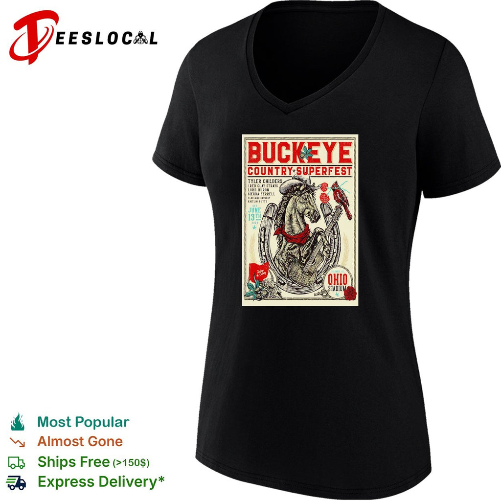 Buckeye Country Superfest multi-artist Ohio Stadium horseshoe June concert poster shirt