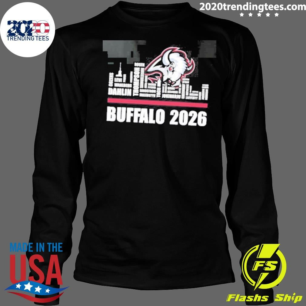 Buffalo Sabers Hockey 2026 Players Names City Skyline Shirt