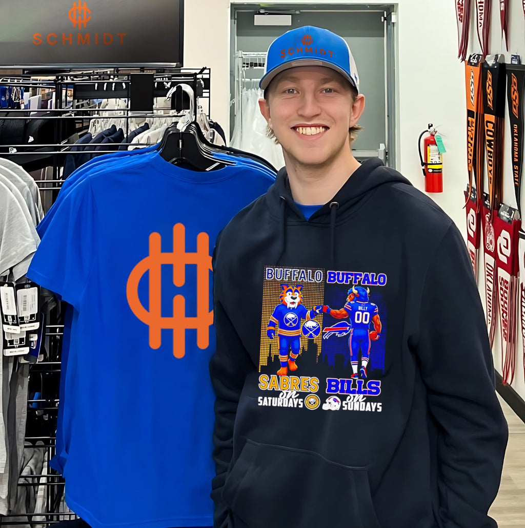 Buffalo Sabres Bills mascots fist bump on Saturdays on Sundays shirt
