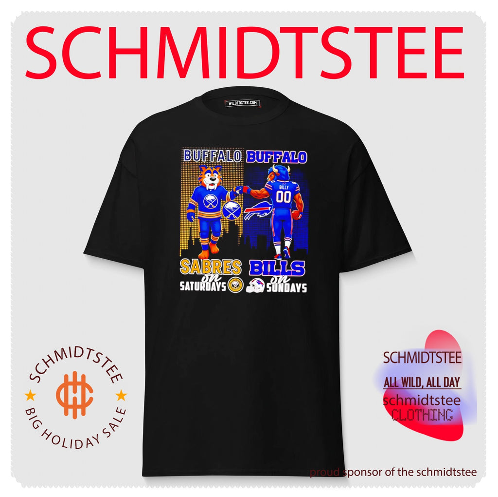 Buffalo Sabres Bills mascots fist bump on Saturdays on Sundays shirt