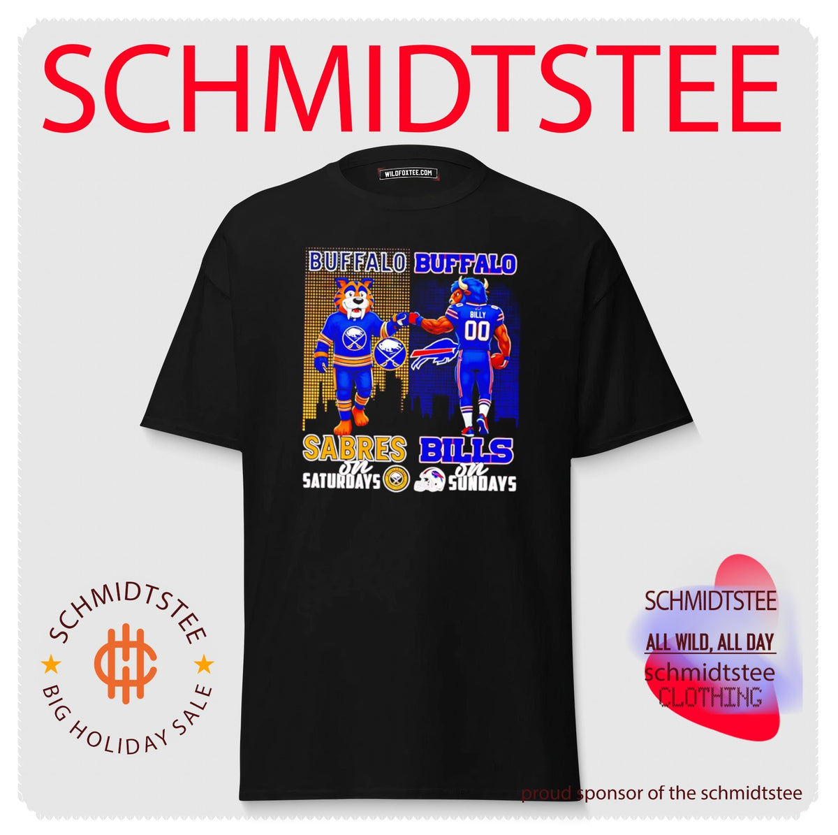 Buffalo Sabres Bills mascots fist bump on Saturdays on Sundays shirt