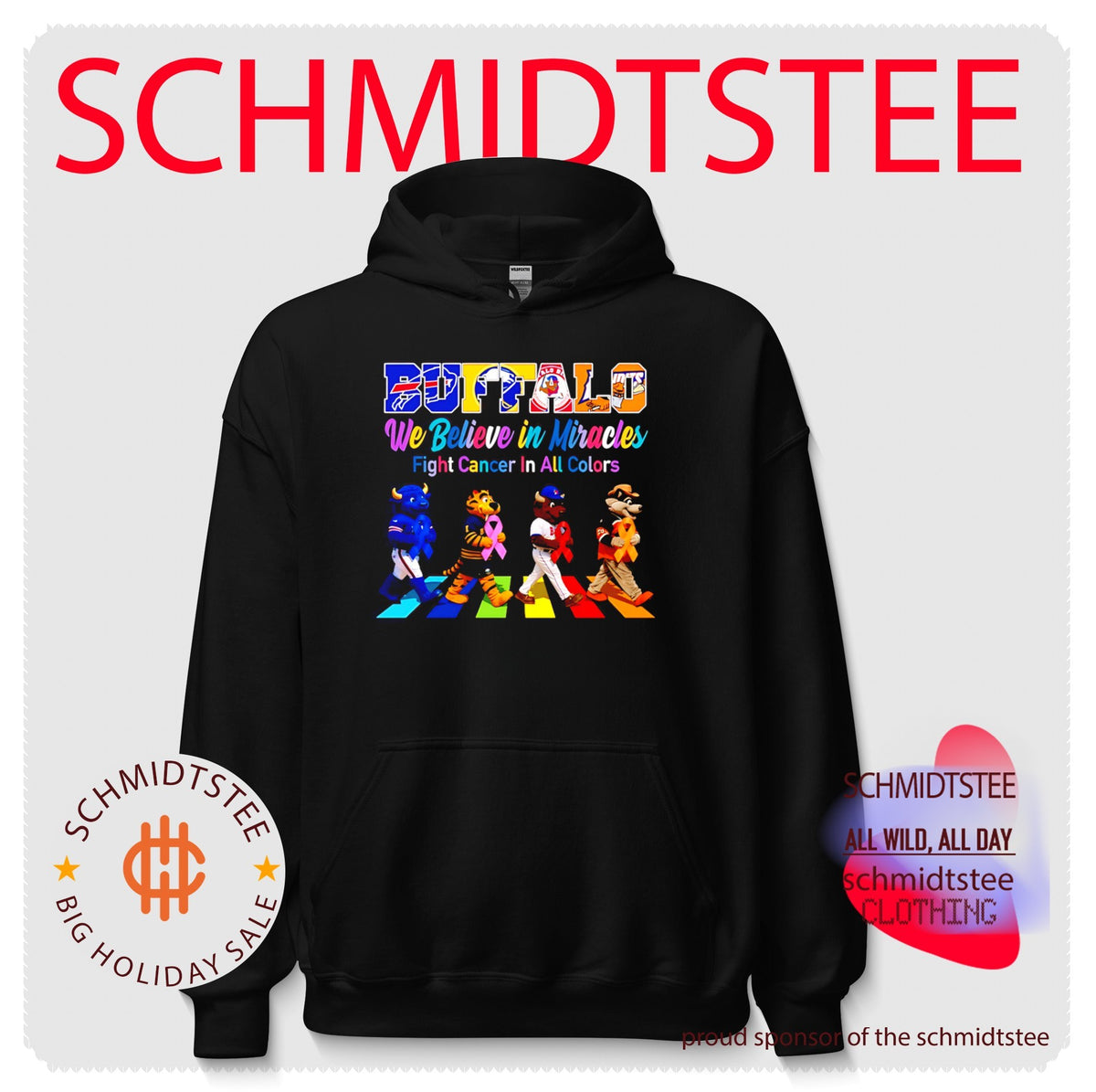 Buffalo Sports We believe in Miracles fight cancer on all color abbey road shirt