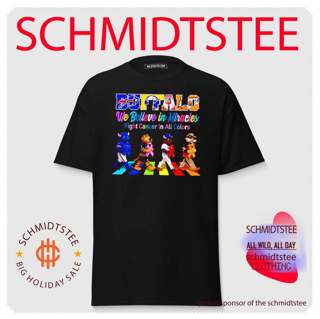 Buffalo Sports We believe in Miracles fight cancer on all color abbey road shirt