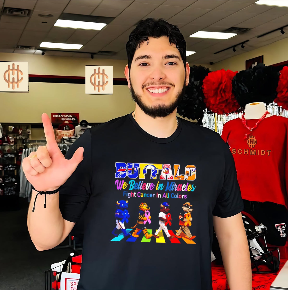 Buffalo Sports We believe in Miracles fight cancer on all color abbey road shirt
