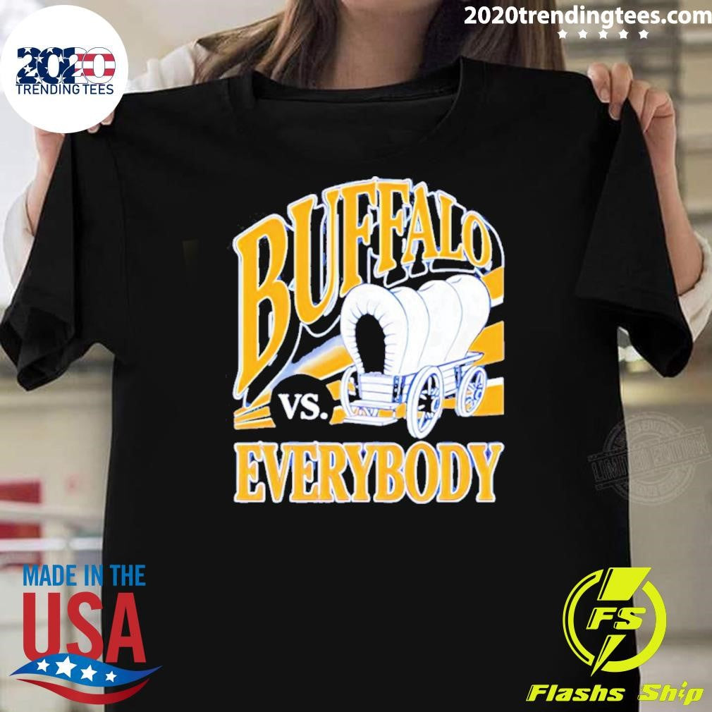 Buffalo Vs Everybody Covered Wagon Retro Shirt
