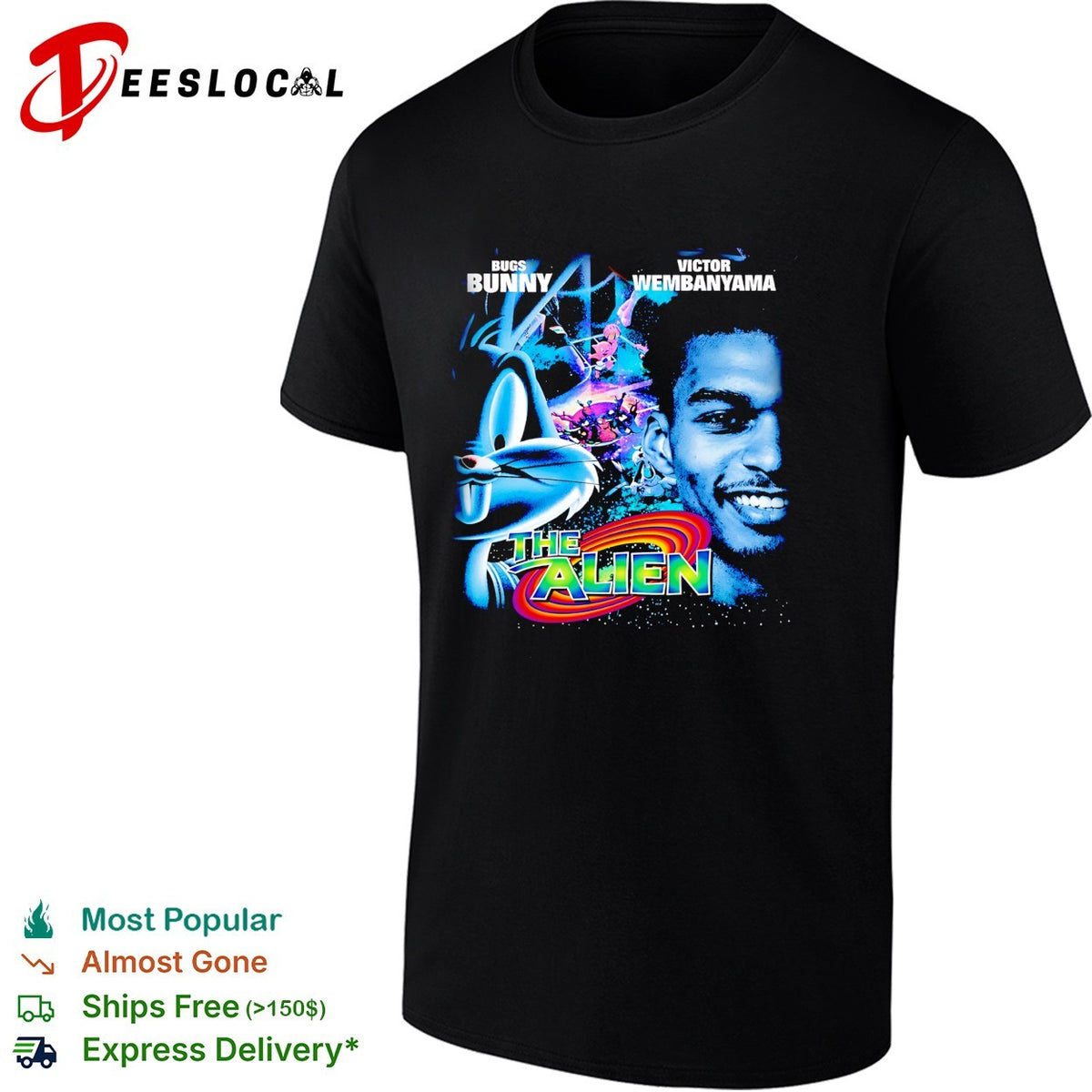Bugs Bunny and Victor Wembanyama The Alien basketball duo art shirt