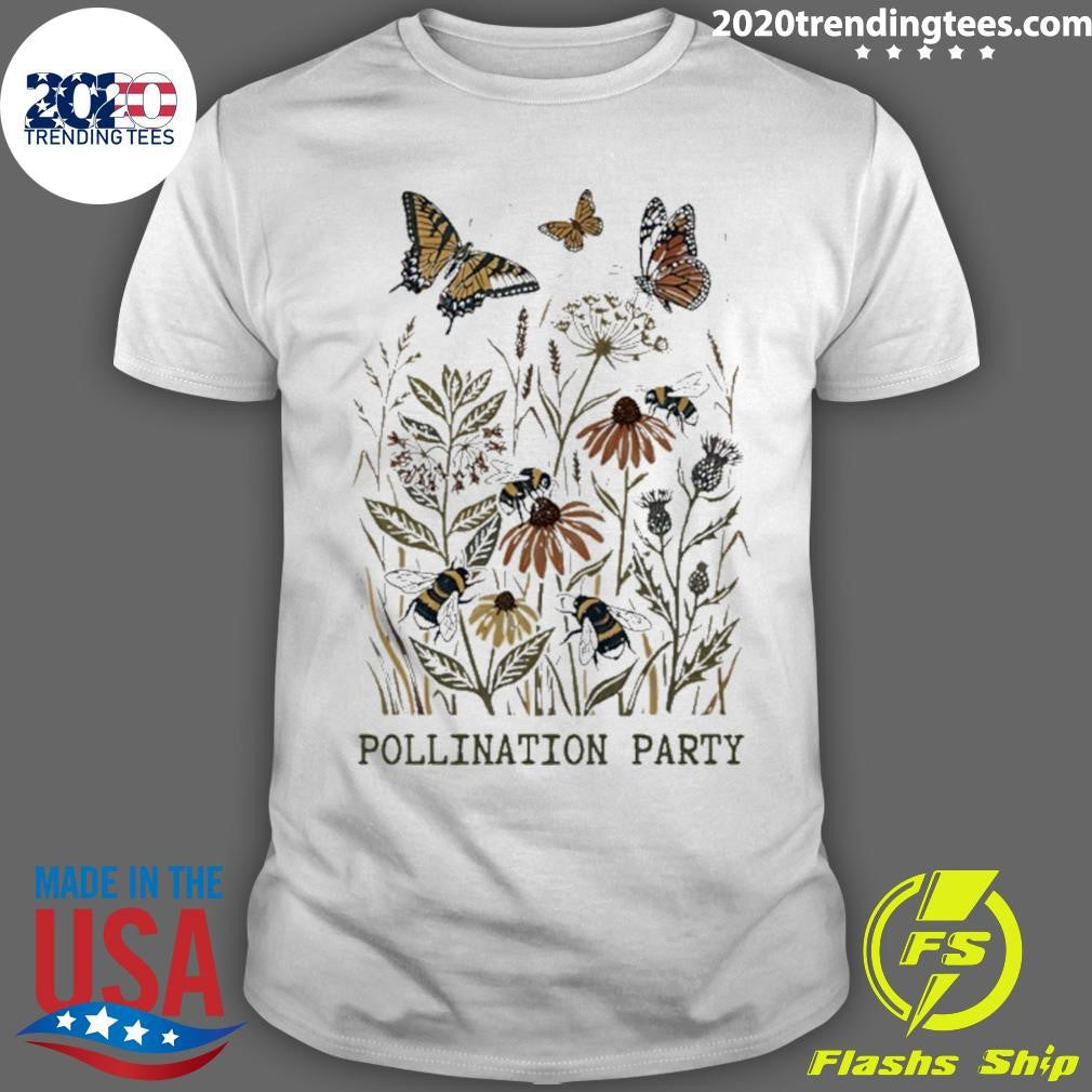 Butterfly And Bee Pollination Party Graphic Shirt